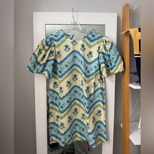 Olivia James Blue Mini Dress Puff Sleeves